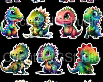 T Rex Sticker PNG File Digital Download, Instant Download Dinosaur Art Bundle for Sticker Making Projects