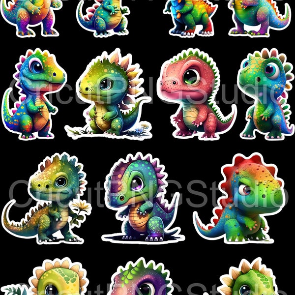 T Rex Sticker PNG File Digital Download, Instant Download Dinosaur Art Bundle for Sticker Making Projects