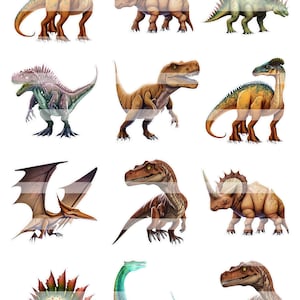 Digital Download Dinosaur PNG File for Sticker Making Project, Realistic T Rex Sticker Bundle