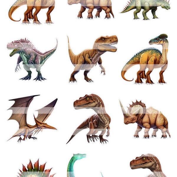 Digital Download Dinosaur PNG File for Sticker Making Project, Realistic T Rex Sticker Bundle