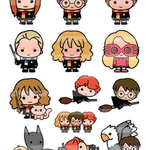 Potter Sticker Digital Download PNG File para Projeto de Criação de Adesivos, Pacote de Adesivos de Potter Mágicos