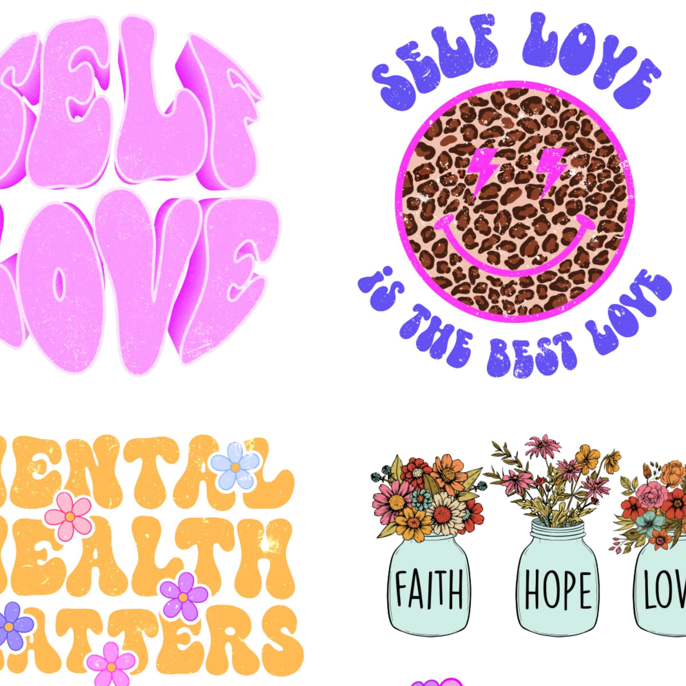 Digital Download Mental Health Self Love PNG File for Sticker Making ...