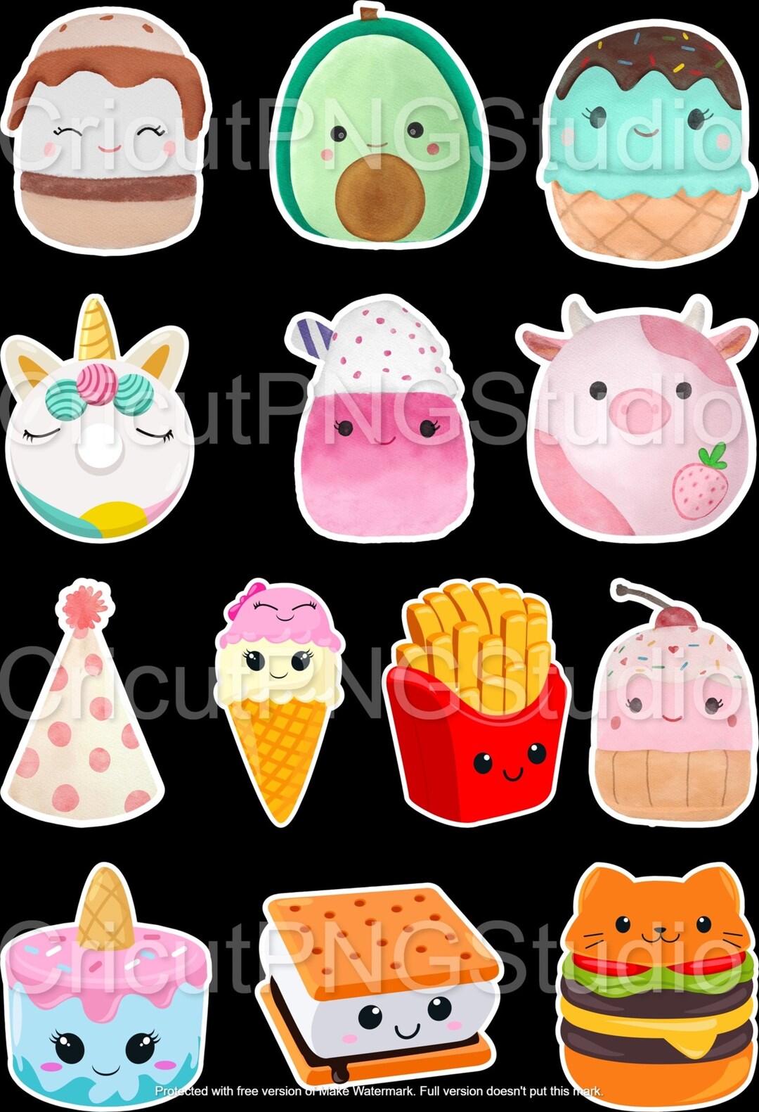 Kawaii Food Sticker, Cute Food Png, Kawaii Png, Kawaii Food Png Files