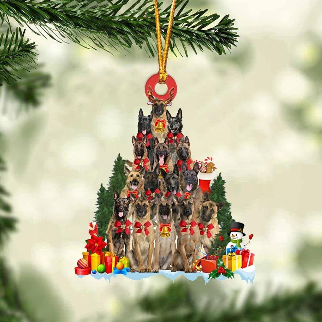 Belgian Malinois Dog Christmas Tree Ornament Dog Gifts Acrylic Etsy