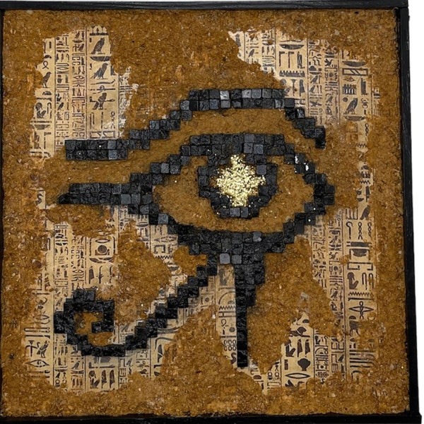 Eye of Horus, Eye of Ra, Mosaic Eye of Ra,  Ancient Egypt Art, Mythology Wall Art, Antique Home Decor, Mosaic, Handmade, Unique Wall Art