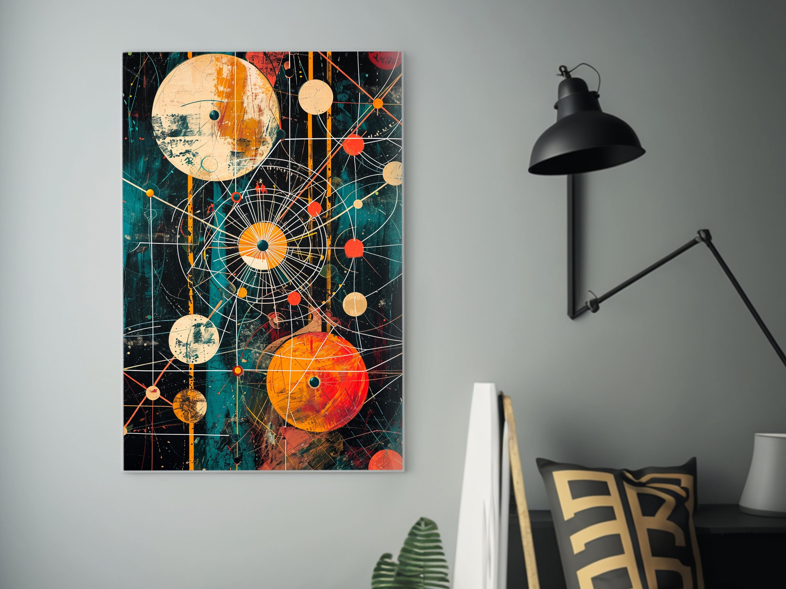 Abstract Space Art Poster Ultrafine Circles Data Visualization