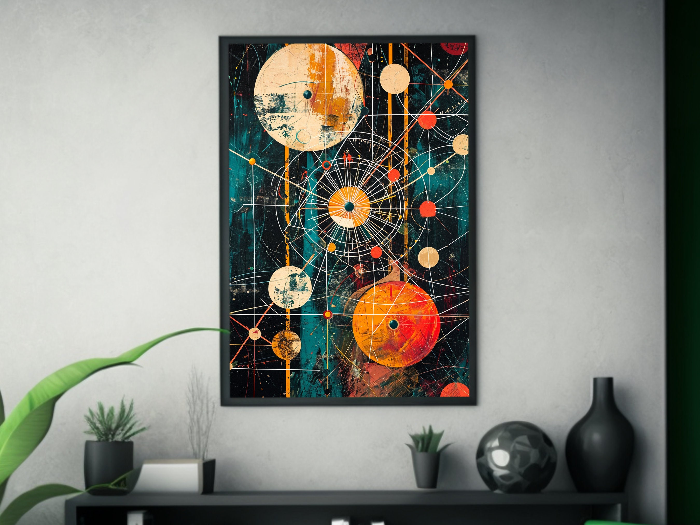 Abstract Space Art Poster Ultrafine Circles Data Visualization