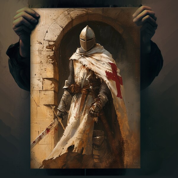 Medieval Knight Sword Artwork | Templar Crusader Poster | Teutonic Knight Print | CGSociety Medieval Art | Antipodeans