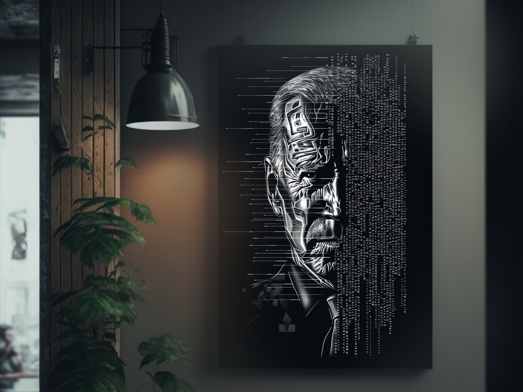 Cyberpunk ASCII Art Black-White Man's Face Behance Contest Winner ...