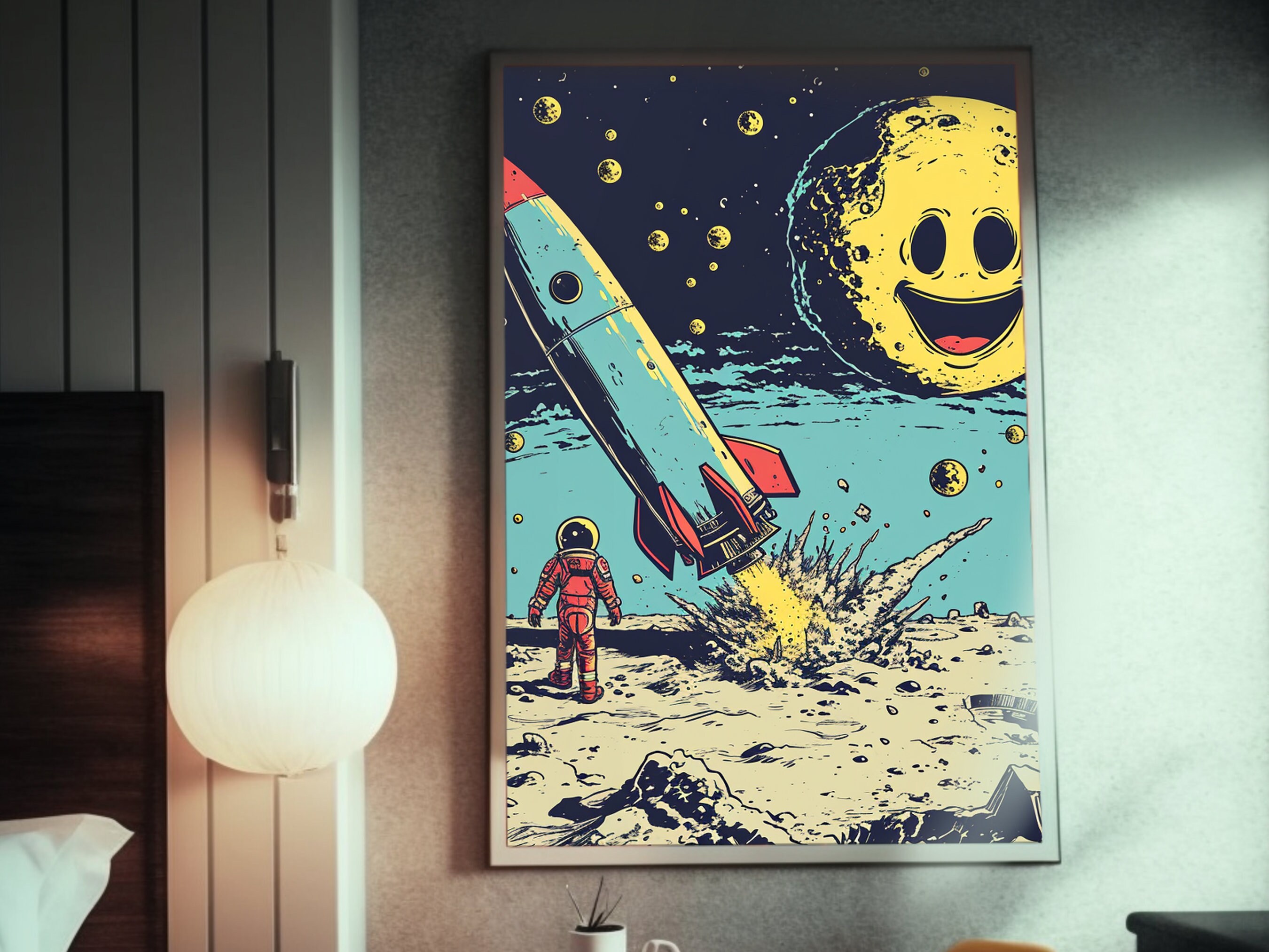 Vintage Space Suit Poster Rocket Art Print Space Race Astronaut Outer ...