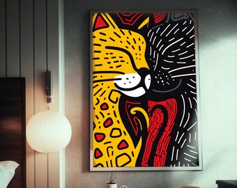 Pop Art Feline Imagery Inspired by Abstract Legends | Behance Award Winner | Naive Artistry | Anthropomorphic Cheetah | African Art