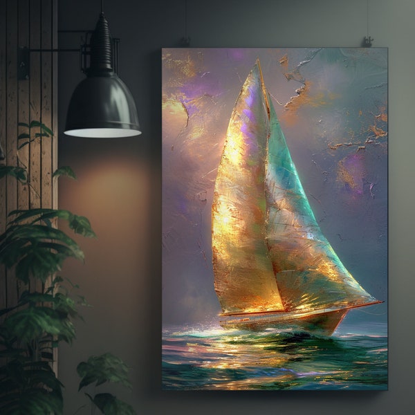 Ocean Voyage | Sailboat Fantasy Art | Polished Fine Art | Nautical Poster | Inspired Artwork | Sea Art | Wall Decor | Marine Painting