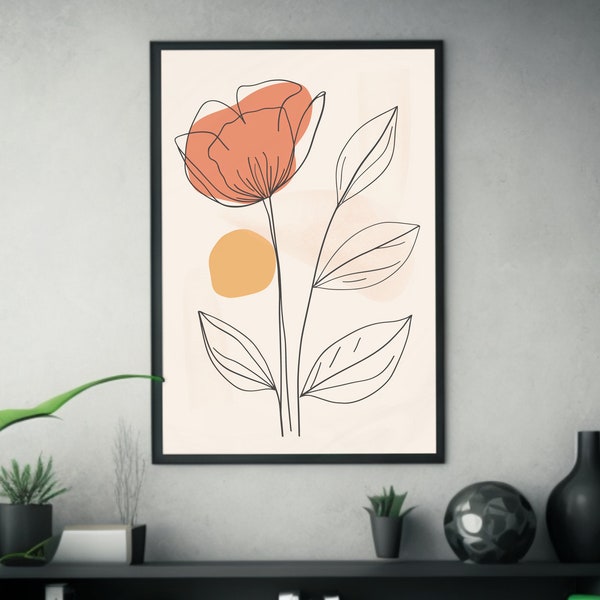 Sunflower Print | Minimalist Art Poster | Flat Design | Shaded Illustration | Nature Inspired | Wall Art Decor | Contemporary Graphic Design