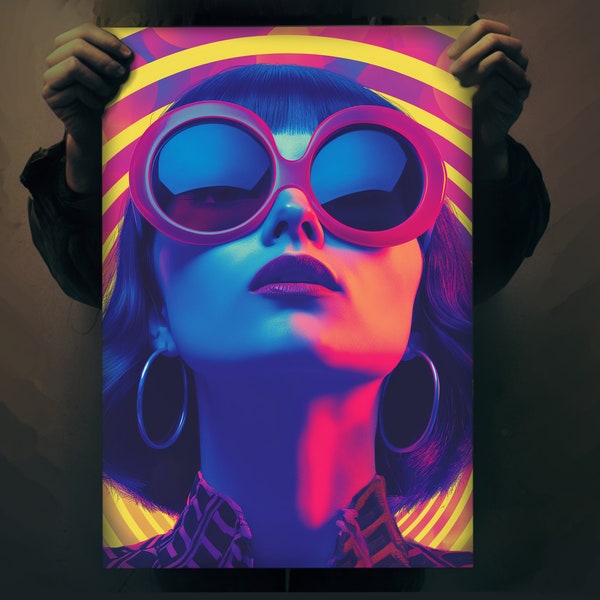 Neon Woman Art Poster | Synchromism Style | Blu Ray USA Inspiration | Suspiria Vibes | Neon Demon Inspired | Juno Promo