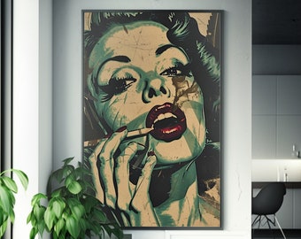 Pop Art Poster | Smoky Woman Design | Transgressive Art Inspiration | Stylized Contemporary Art | Behance Contest Winner | Wall Art Decor