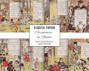 Vintage Victorian Children's Book Illustrations: Printable Ephemera (Digital Download)