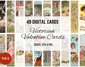 Victorian Valentine Cards: 49 Vintage Images (Digital Download)