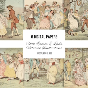 Ilustraciones de libros victorianos antiguos, material efímero imprimible, arte mural, álbumes de recortes, fabricación de tarjetas, 1887