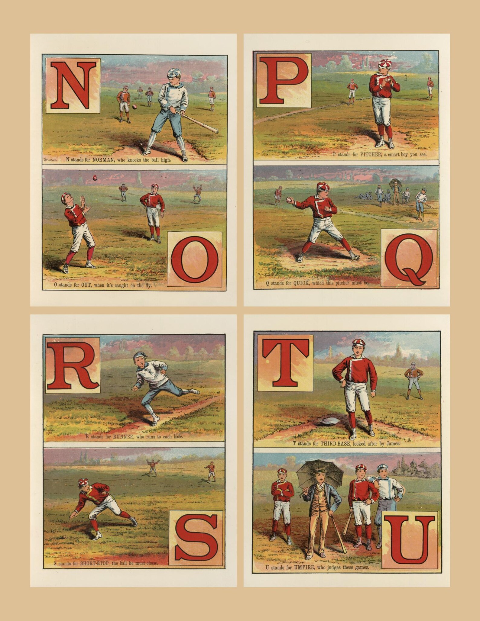 Baseball ABC Vintage Illustrations: Printable Ephemera (digital ...