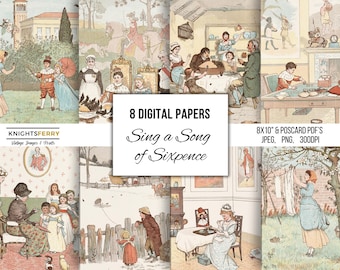 Victorian Children's Book Illustrations: Vintage Ephemera (Digital Download)