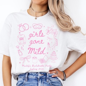 Girls Gone Mild Bachelorette Party Shirts, Custom Bridal Party Shirts, Hens Party Tee, Trendy Bach Shirts, Bachelorette Movie Night Shirt