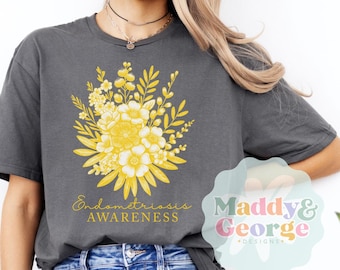 Floral Endometriosis Awareness Shirt, Endometriosis Warrior Tee, Gift for Endo Warrior, Boho Chronic Illness Tshirt, Flare Day Gift, Spoonie
