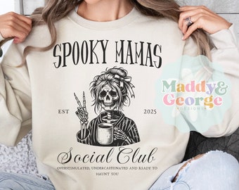 Sudadera personalizada para mamá de Halloween: regalo de mamá esqueleto espeluznante