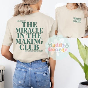 Chemise personnalisée Miracle in the Making de FIV, chemise de guerrier de l'infertilité, T-shirt d'ondes positives de FIV, cadeau du jour de récupération d'oeufs de la chance, transfert d'embryons