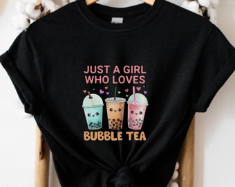 Divertente camicia da tè a bolle, maglietta da tè boba, camicia kawaii, camicia da tè, camicia kpop, regalo per gli amanti del tè, amante del tè boba, estetica kawaii, maglietta scolastica