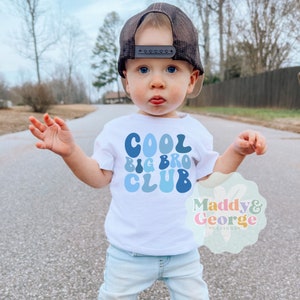 Cool Big Bro Club Shirt, Big Brother Toddler TShirt, Pregnancy Announcement Gift, Cute Vintage Kids Tee, Baby Announcement Shirts,