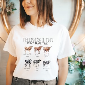 easily distracted by cows, cow shirt, cow lover shirt, cow farmer, farming shirt, animal lover shirt, funny cow shirt, farm love shirt, farm