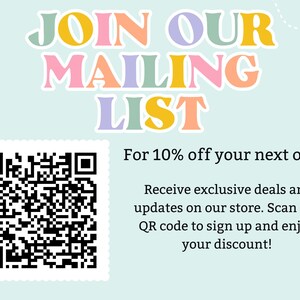 a coup for mailing is shown with a qr code
