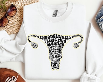 Felpa endometriosi, camicia guerriera dell'endometriosi, regalo di consapevolezza dell'endometriosi, maglione di malattia cronica, camicia a cucchiaio, regalo del giorno del chiarore