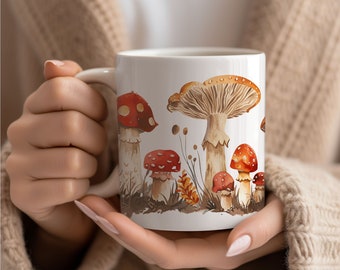 Tazza Cottage Core in stile vintage, tazza da caffè a forma di fungo, tazza in ceramica Cottagecore a forma di fungo, regalo perfetto per gli amanti della natura, idea regalo per la fidanzata