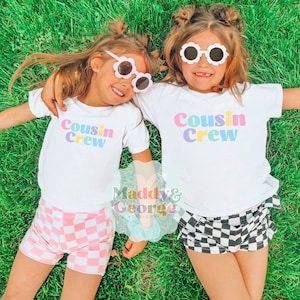 Cousin Crew Kids TShirt, Cool Cousin Club Shirt, Matching Retro Cousin Tees, Pregnancy Announcement Gift, New Cousin Reveal, Family Reunion