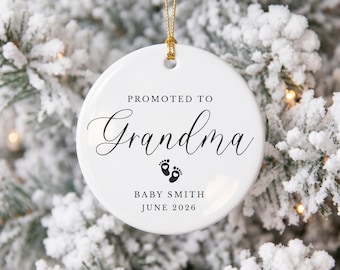 Promoted to Grandma Ornament, New Grandma Gift, Personalized Grandpa Nana Poppy Christmas Ornament, First Time Grandparents Keepsake 2027