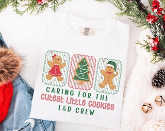Christmas Labor And Delivery Nurse Comfort Colors Shirt, L&D Nurse Christmas T-Shirt, OB Nurse Christmas Gift, Matching Labor Nurse Tees