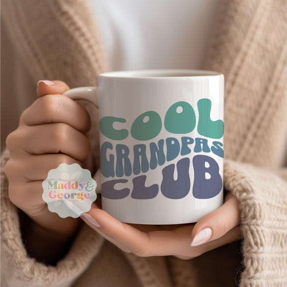 Cool Grandpas Club Coffee Mug, Best Grandpa Ever Mug, New Grandpa