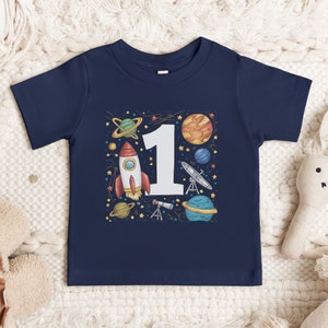 Space First Birthday Shirt, Rocket Birthday Shirts, Space Themed Birthday Party, First Birthday Boy Girl, Toddler Astronaut T-Shirt, Boy Tee