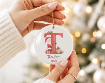 Ornamental Initial Christmas Ornament, Personalized Letter Ornament, Custom Initial Gift, Monogram Keepsake, Initial Name Ornament