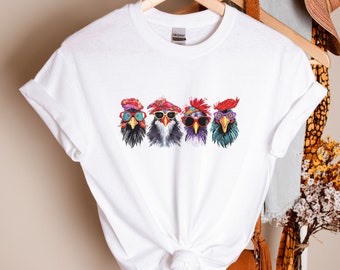 Huhn mit Brille Shirt, lustiges Huhn Tshirt, Huhn Liebhaber T-Shirt, Huhn Liebhaber Geschenk, Frauen Huhn Shirt, süßes Huhn Shirt, kocht