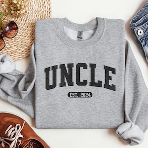 Custom Uncle Est Sweatshirt, Cool uncles club shirt, personalized uncle sweatshirt, pregnancy reveal, gift for uncle, uncle birthday gift