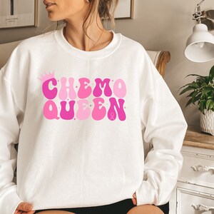 Chemo Queen Sweatshirt, Pink Ribbon Pullover, Brustkrebs Sweatshirt, Retro Brustkrebs Shirt, Brustkrebs Bewusstseins Shirt, Chemo Shirt
