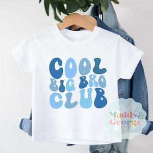 Cool Big Bro Club Shirt, Big Brother Toddler TShirt, Pregnancy Announcement Gift, Cute Vintage Kids Tee, Baby Announcement Shirts,