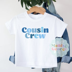 Cousin Crew Kids TShirt, Cool Cousin Club Shirt, Matching Retro Cousin Tees, Pregnancy Announcement Gift, New Cousin Reveal, Family Reunion