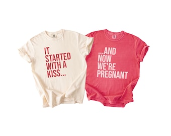 Custom Valentines Pregnancy Announcement Shirts, Comfort Colors Shirt, Baby Reveal T-Shirt, Mom and Dad to Be Tees, Valentine's Day Pregnant