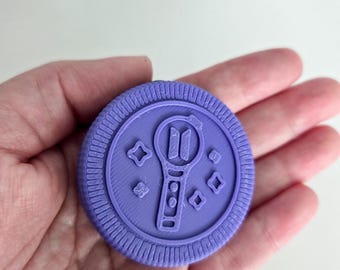 Purple K-Pop Cookie Keychain | 3D Printed Fan Made Collectible Bag Charm