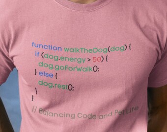 Balancing Code and Pet Life T-shirt - Cool Unisex Short Sleeve Tee - Graphic Tshirts - Tshirt Gifts - Unique Graphic Tshirts  - Tech Tees
