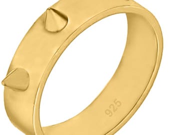 Anello con punta larga 6 mm, anello con punta scolpita, anello con punta punk rock, anello fatto a mano, anello impilabile, regalo per lui, regalo di Natale - argento 925