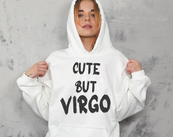 Moletom de Virgem, moletom com capuz fofo, mas do zodíaco de Virgem, gola redonda de Virgem, camisa de astrologia, presentes de Virgem, presentes do zodíaco, moletom do signo do zodíaco, presentes